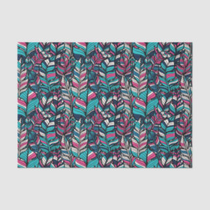 Colourful modern Boho feather seamless pattern Tissue Paper