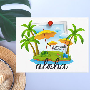 Colourful Modern Bold Tropical Beach State  Postcard