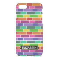 Colourful Modern Brick Pattern with Name