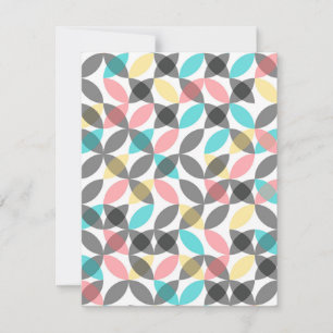 Colourful, modern, cheerful circular geometric card