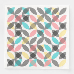 Colourful, modern, cheerful circular geometric napkin
