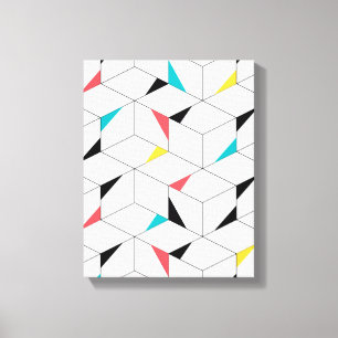 Colourful, modern, cheerful, trendy happy cubes canvas print