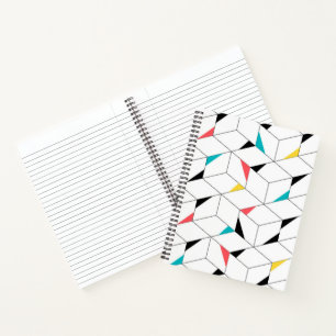 Colourful, modern, cheerful, trendy happy cubes notebook