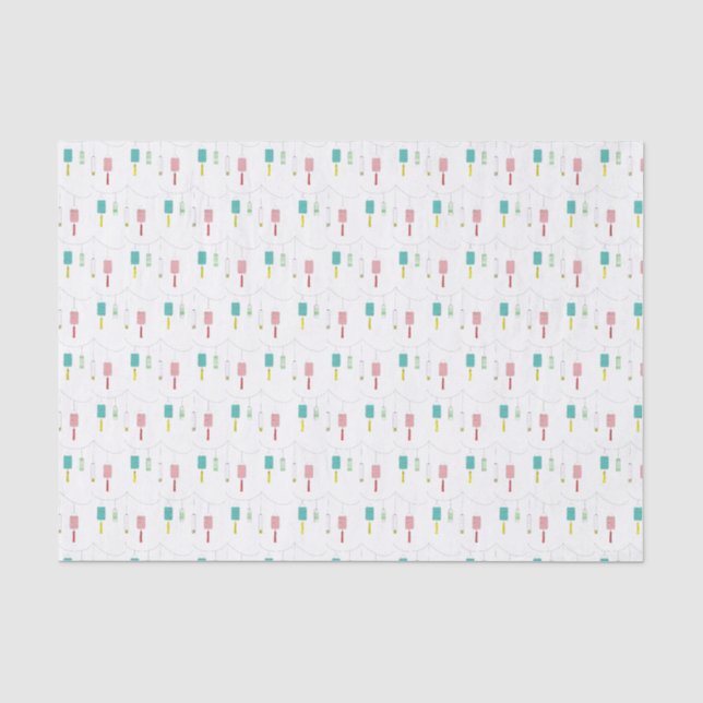 Colourful Modern Chinese Lantern Minimalist Patter Tissue Paper (Front)