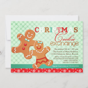 Colourful Modern Christmas Cookie Exchange Swap Invitation