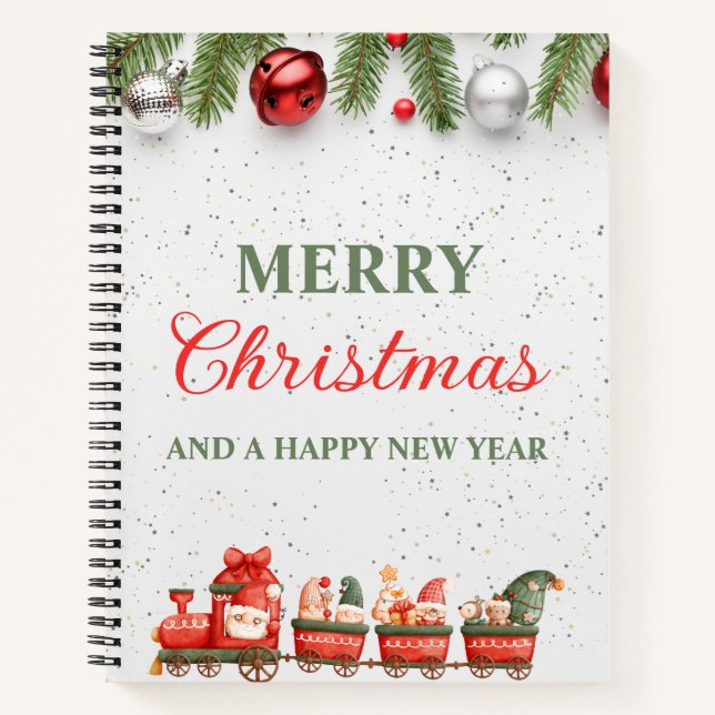 Colourful Modern Christmas Day 8.5" x 11" Spiral Notebook (Front)