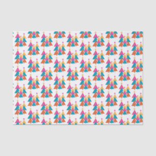 Colourful Modern Christmas Trees Tissue Paper
