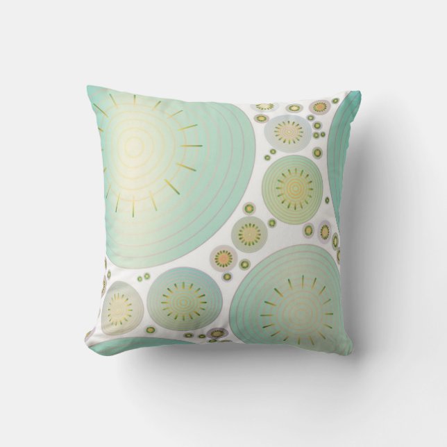 Colourful Modern Circles Decorator Accent Pillow (Front)