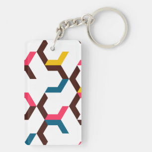 Colourful, modern, cool trendy chevron arrow shape keychain