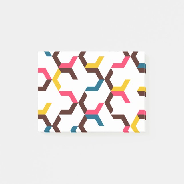 Colourful, modern, cool trendy chevron arrow shape post-it notes (Front)