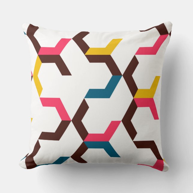 Colourful, modern, cool trendy chevron arrow shape throw pillow (Front)