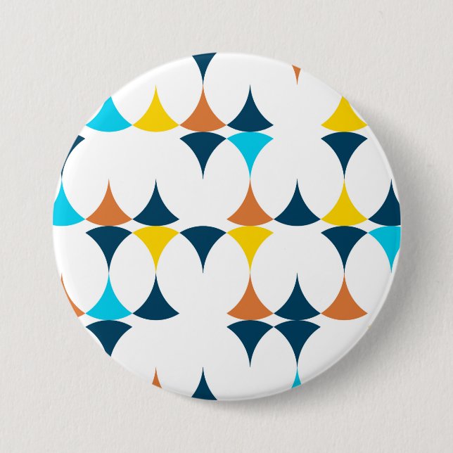 Colourful, modern, cool, trendy geometric shapes 3 inch round button (Front)