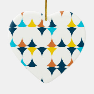 Colourful, modern, cool, trendy geometric shapes ceramic ornament