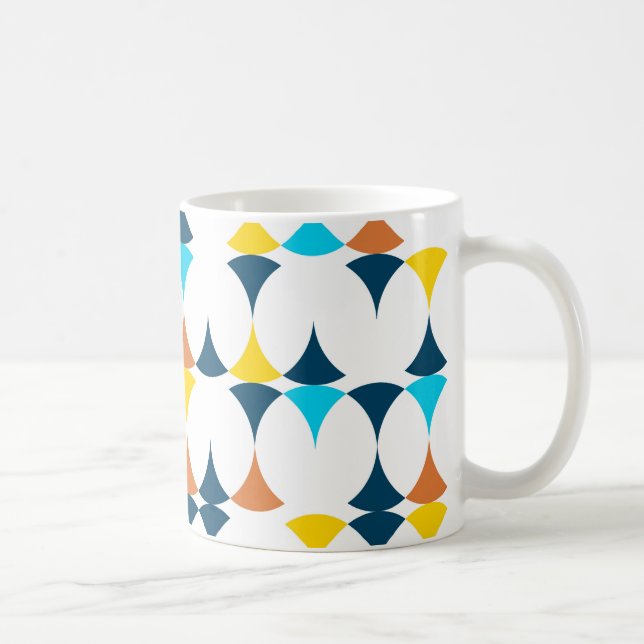 Colourful, modern, cool, trendy geometric shapes coffee mug (Right)