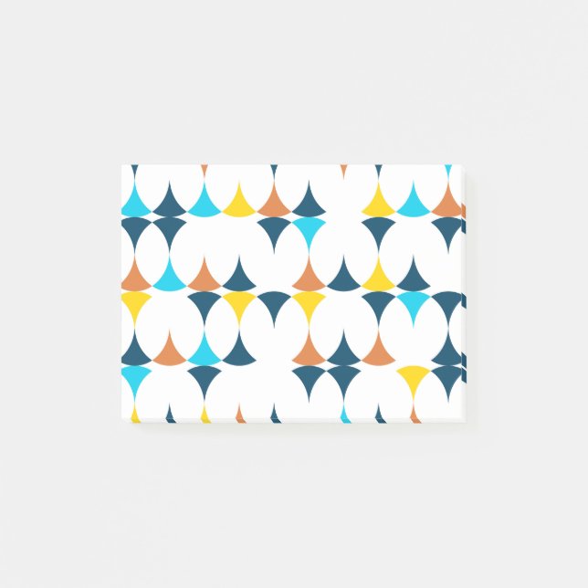 Colourful, modern, cool, trendy geometric shapes post-it notes (Front)