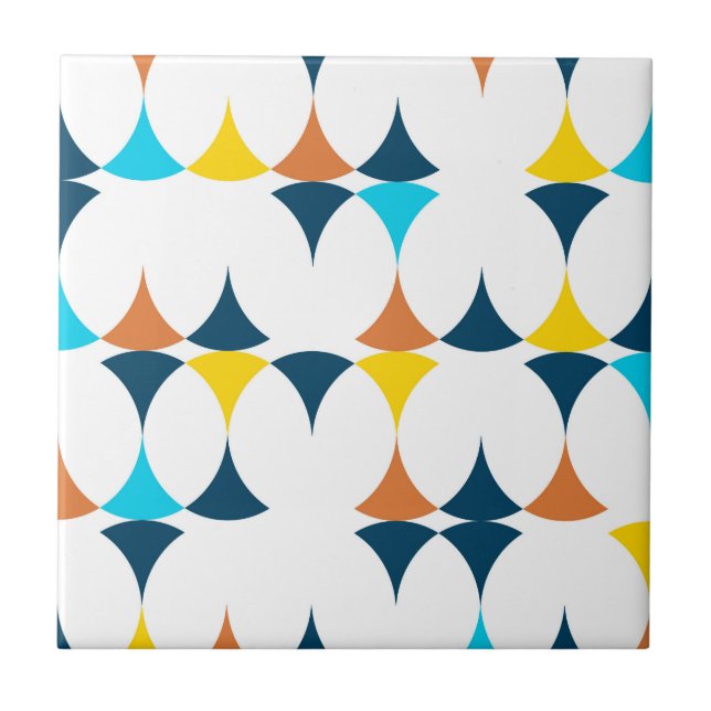 Colourful, modern, cool, trendy geometric shapes tile (Front)