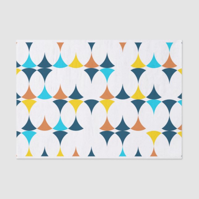 Colourful, modern, cool, trendy geometric shapes tissue paper (Front)