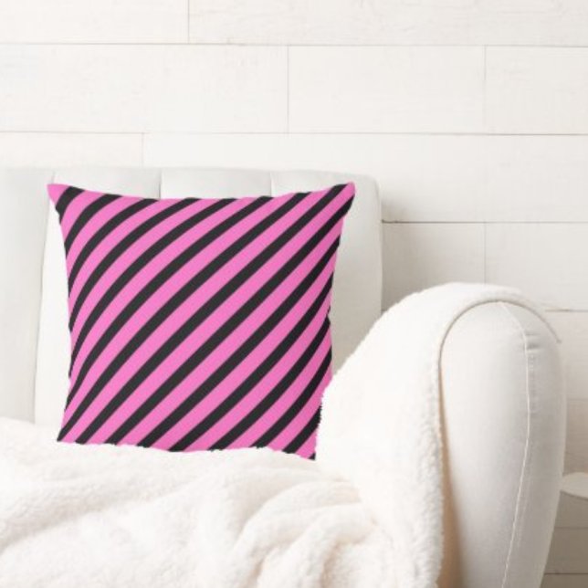 Colourful Modern Cute Stripes Pattern          Throw Pillow (Creator Uploaded)