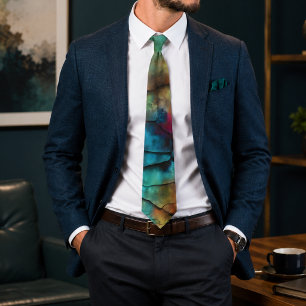 Colourful Modern Distressed Abstract Tie