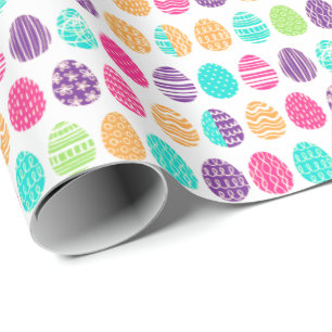 Colourful modern Easter Eggs Pattern  Wrapping Paper