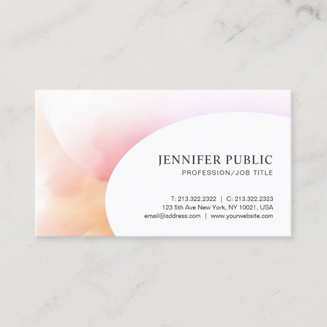 Colourful Modern Elegant Minimalist Template Trend Business Card (Front)