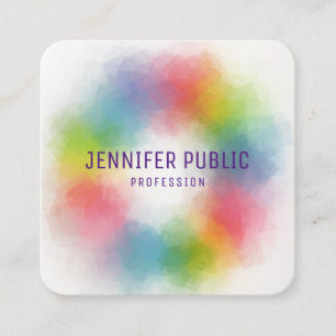 Colourful Modern Elegant Template Professional Square Business Card