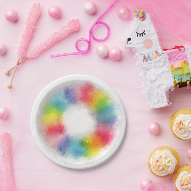 Colourful Modern Elegant Template Trendy Paper Plate (Party)