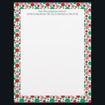 Colourful Modern Festive Polka Dot Green Red Pink Letterhead<br><div class="desc">Customizable text with a modern and colourful polka dot pattern border in pink,  green,  and red colours.</div>