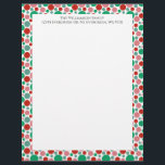 Colourful Modern Festive Polka Dot Green Red Pink Letterhead<br><div class="desc">Customizable text with a modern and colourful polka dot pattern border in pink,  green,  and red colours.</div>