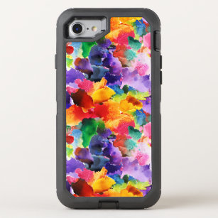 colourful modern floral abstract art OtterBox defender iPhone 8/7 case