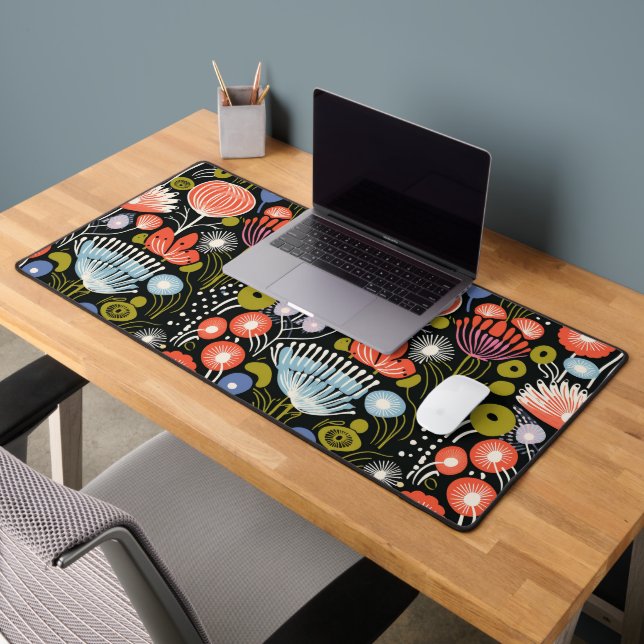 Colourful Modern Floral Botanical Desk Mat (Office 2)