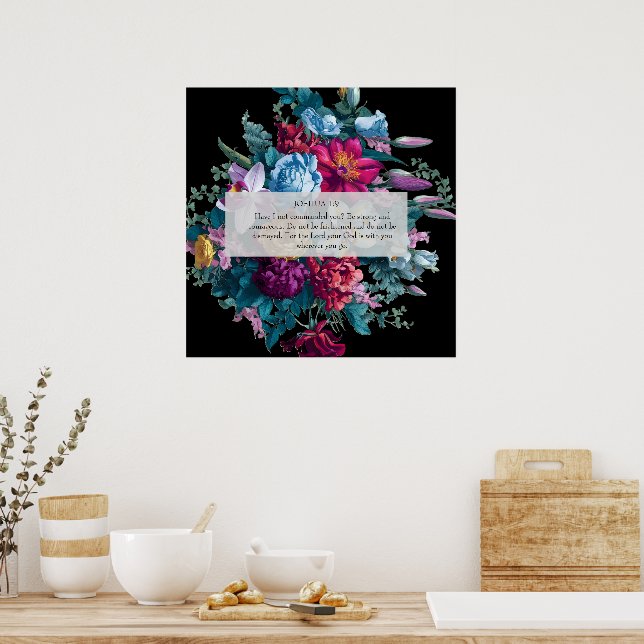 Colourful modern floral Christian gift Wall art (Kitchen)
