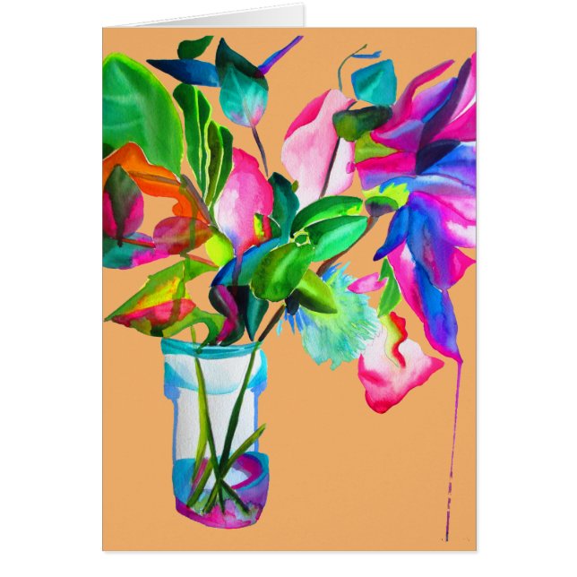 Colourful modern floral flowers watercolor (Front)