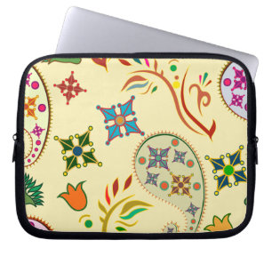Colourful Modern Floral Pattern Laptop Sleeve