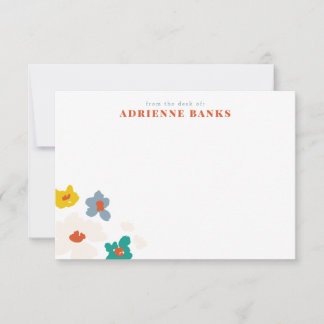 Colourful Modern Floral Personal Stationery Note Thank You Card