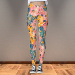Colourful Modern Flowers Floral Pattern Leggings<br><div class="desc">Colourful Modern Flowers Floral Pattern</div>