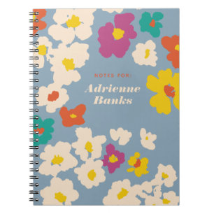 Colourful Modern Flowers Personalized Notebook