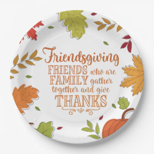 Colourful Modern Friendsgiving Paper Plate