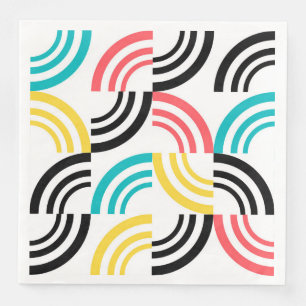 Colourful, modern, fun, cheerful geometric graphic napkin