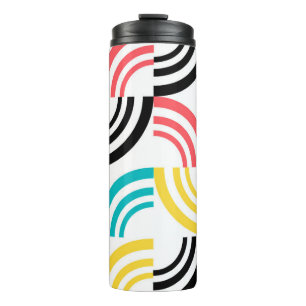 Colourful, modern, fun, cheerful geometric graphic thermal tumbler
