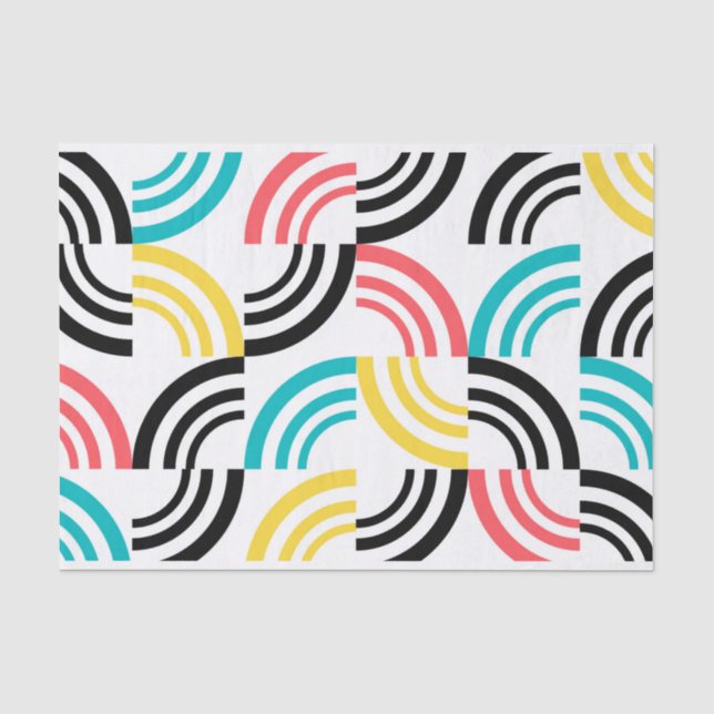 Colourful, modern, fun, cheerful geometric graphic tissue paper (Front)