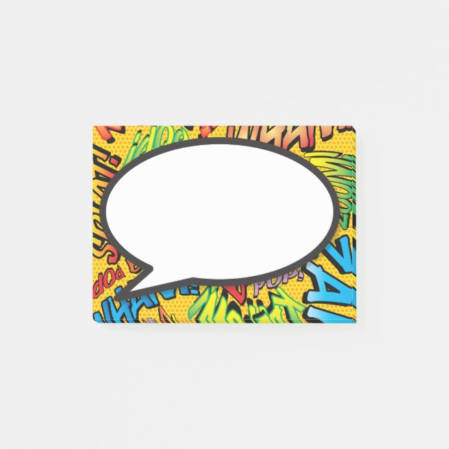 Colourful Modern Fun Speech Bubble Comic Book Post-it Notes (Front)