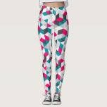 Colourful Modern Geometric Abstract Pattern Leggings<br><div class="desc">Modern,  graphic and unique leggings featuring charcoal,  white,  grey,  teal and magenta geometric abstract pattern.</div>