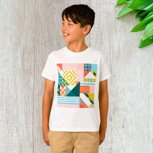 Colourful Modern Geometric Abstract Pattern  T-Shirt