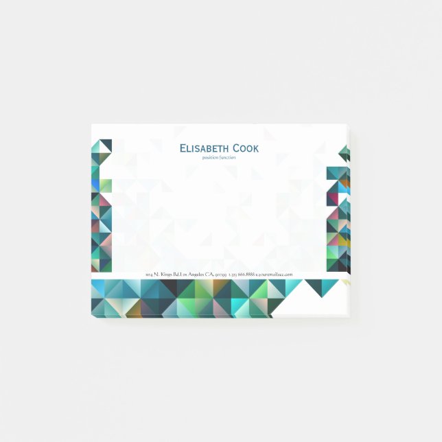 Colourful Modern Geometric Abstract Triangles 3a Post-it Notes (Front)