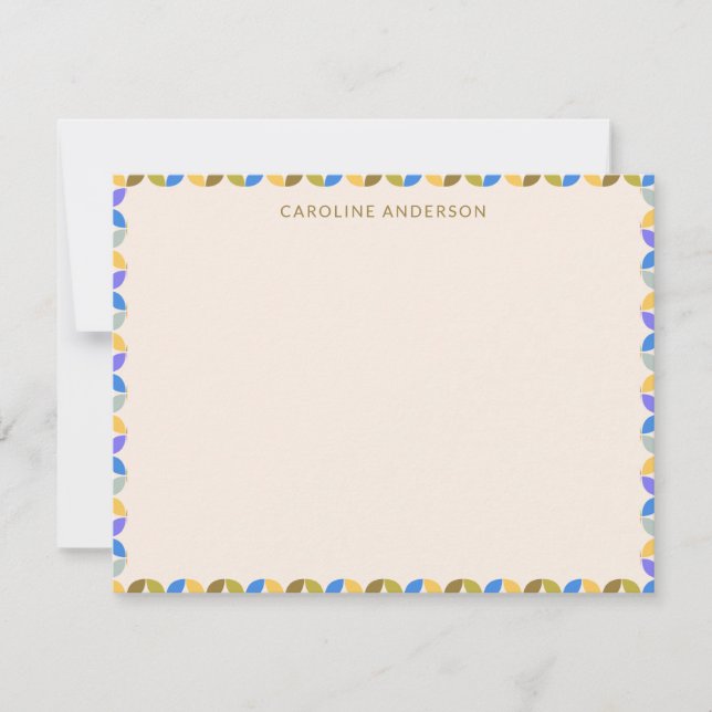 Colourful Modern Geometric Border Personalized Nam Card (Front)