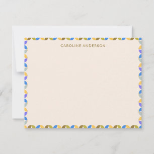 Colourful Modern Geometric Border Personalized Nam Card
