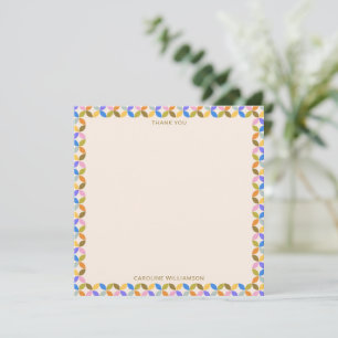 Colourful Modern Geometric Border Personalized Nam Thank You Card