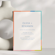 Colourful Modern Geometric Border Photo Wedding