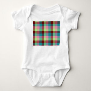 Colourful modern geometric chequered seamless patt baby bodysuit